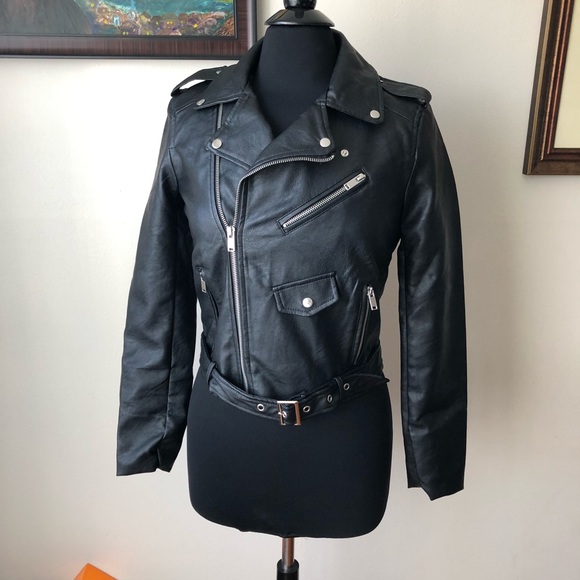 KELSEY | Faux Leather Motorcycle Jacket - Picture 7 of 8